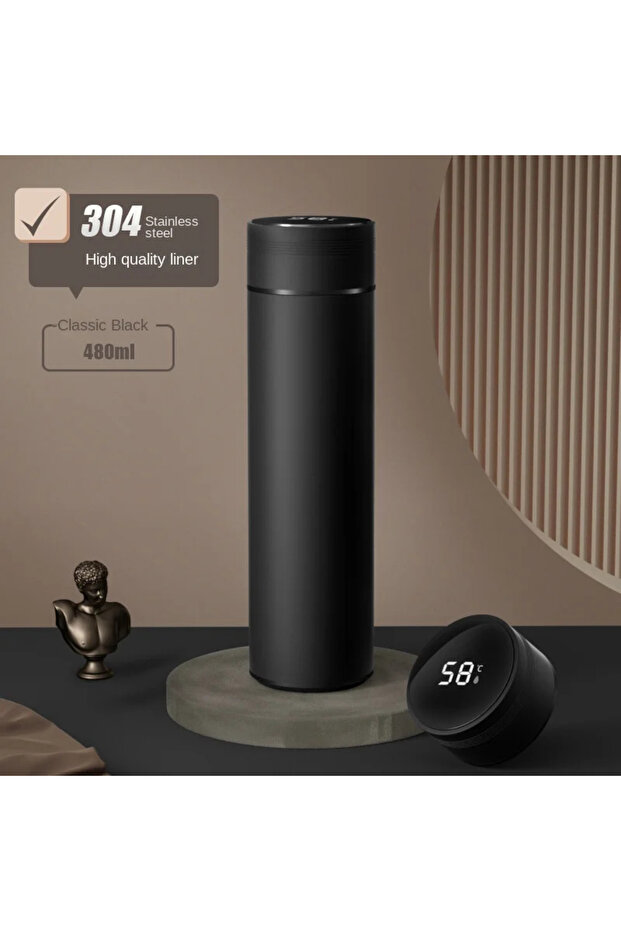 1PC Black 500ML Stainless Steel Thermos Cup with Separator 316 Smart Cup High Value Gift Cup Coffee