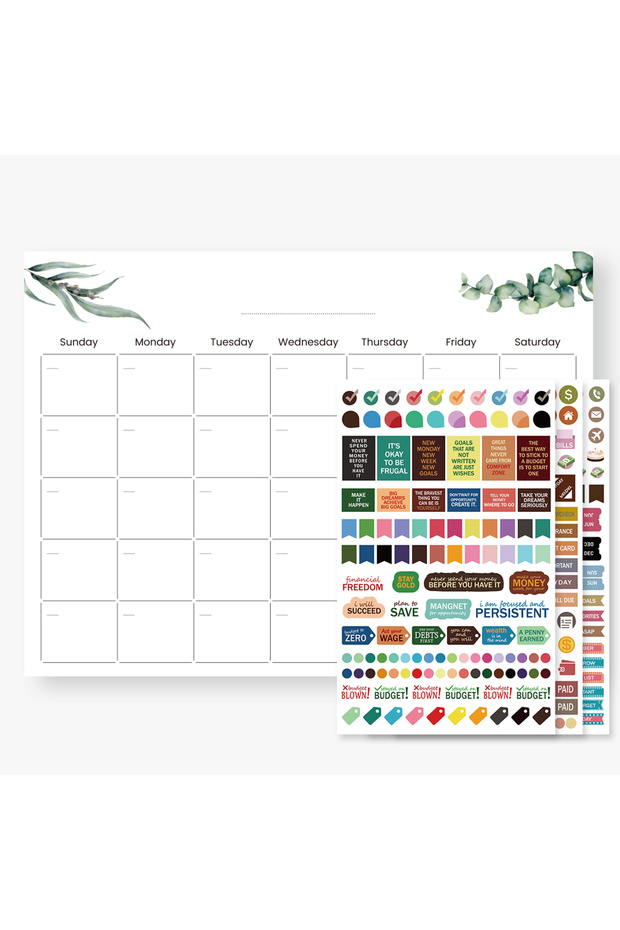white A4 Undated Monthly Calendar Planner, Large Desk Pad with Blank Date Boxes for Scheduling, Appo