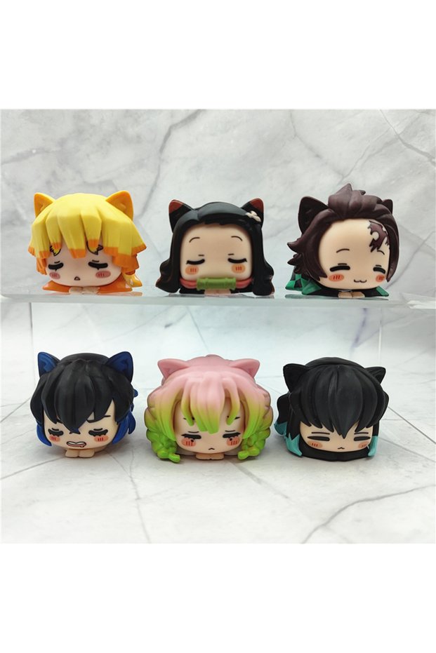 6PCS Demon Slayer 6PCS/Set Anime Demon Slayer Figure Nezuko Tanjirou Zenitsu Inosuke Mini Fig