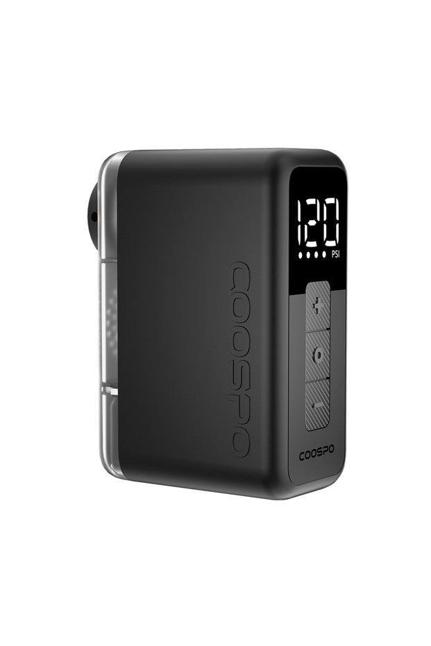 black COOSPO X1 Mini Electric Bike Pump 120PSI 500mAh Portable Rechargeable MTB Bike Air Digital Inf