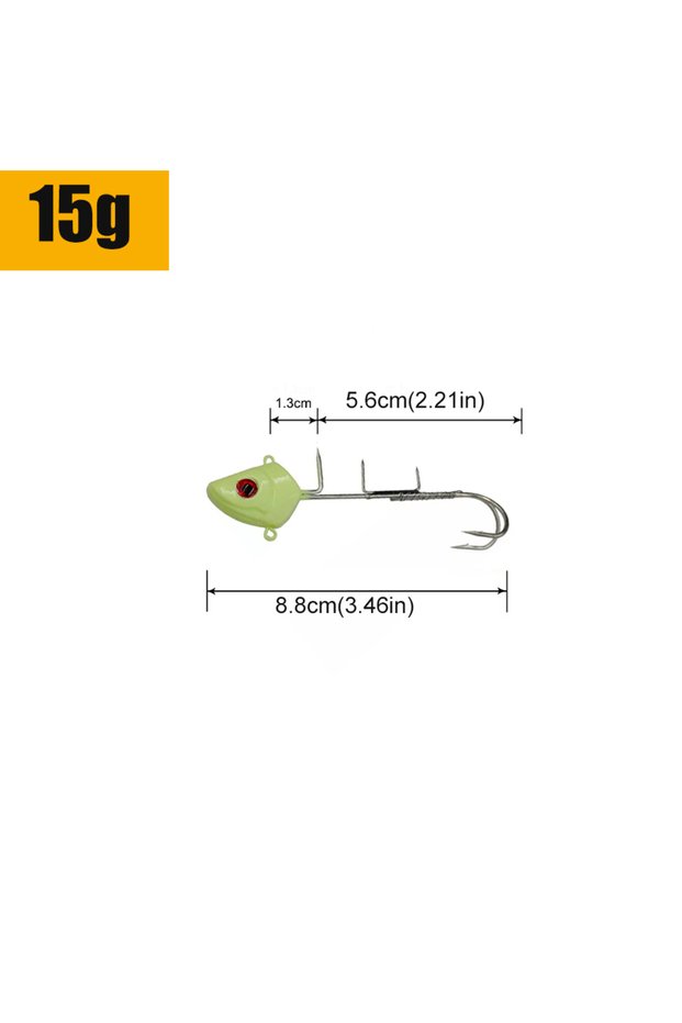 1 piece 15g Mrlurion 1pc 15g 20g 30g 115g 225g Saury Duple Fishing Hooks, Heavy weight glow lure for