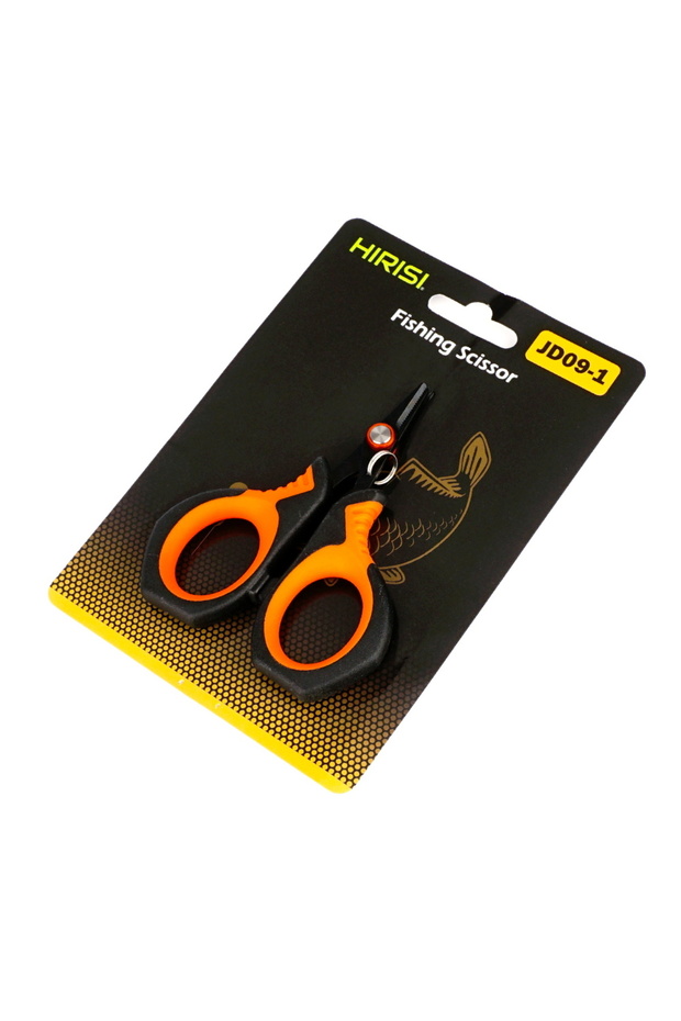 JD09-1 Braid Line Scissors Stainless Steel Titanium Coating Serrated Edge Anti-Slip Ha