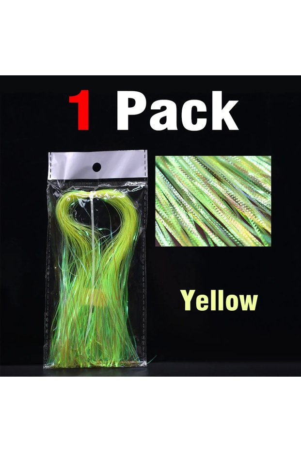 green MNFT 1mm Corrugated Gliss Strands Saltwater Fishing Jig Hook Streamer Flies Tying Materials Fl