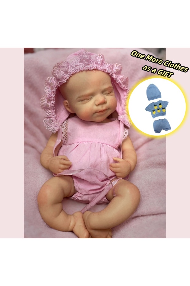 Painted Girl-3 2 Sets Clothes & Washable Pascale Whole Body Silicone Bebe Reborn Girl With Open Mout