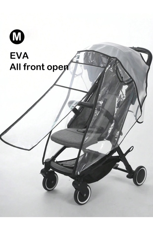 black M Baby stroller accessories waterproof and rainproof cover transparent windproof and dustproof