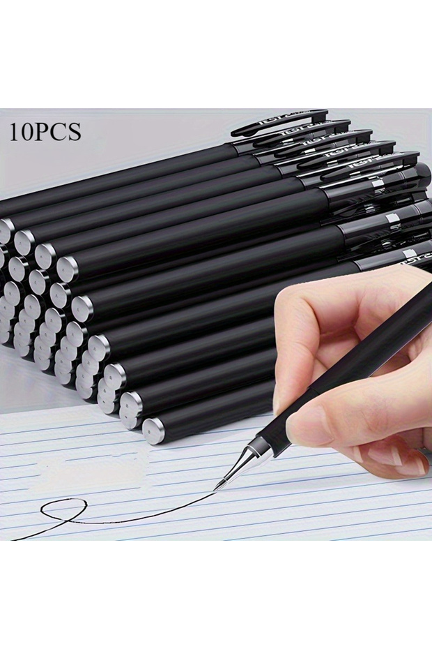 10pcs black 5/10/20pcs Quick-Drying Gel Pens, 0.5mm Fine Tip, Black Ink - Ideal for Office an