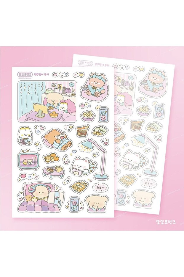 3 Cute Cartoon Animal Bear Stickers Handbook Diary Planner Notebook Scrapbook Stationery DIY Decora.