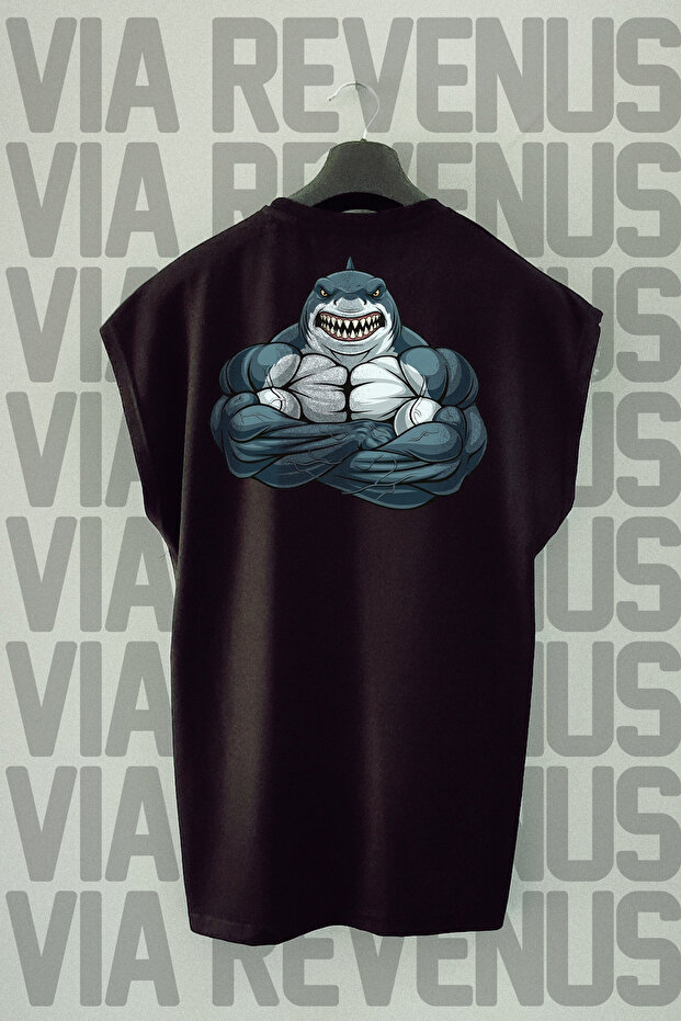 Gym Sırt Printed Zero Sleeve 100% Cotton Sports Tshirt