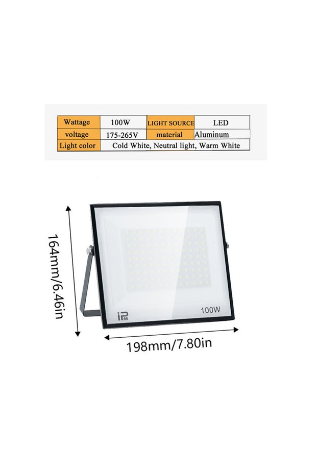 Cold White 100W LED Spotlight Waterproof IP66 220V 20W 30W 50W 100W 150W 200W 300W Outdoor Floodli