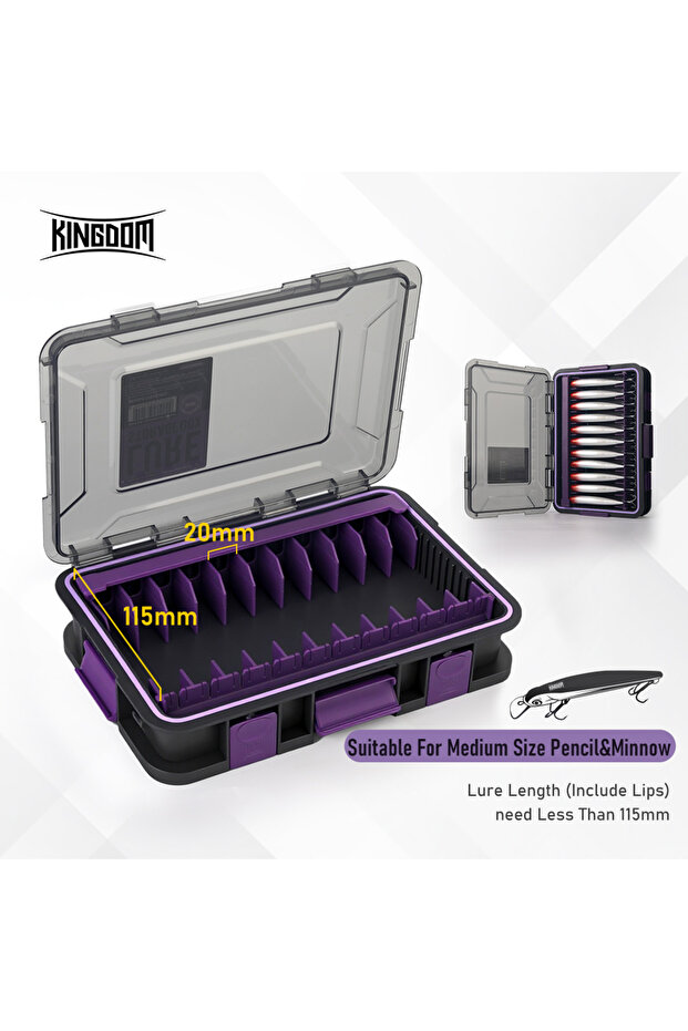 Purple Lure Storage Box Waterproof DIY Design Anti Corrosion Impact Resistance Multi