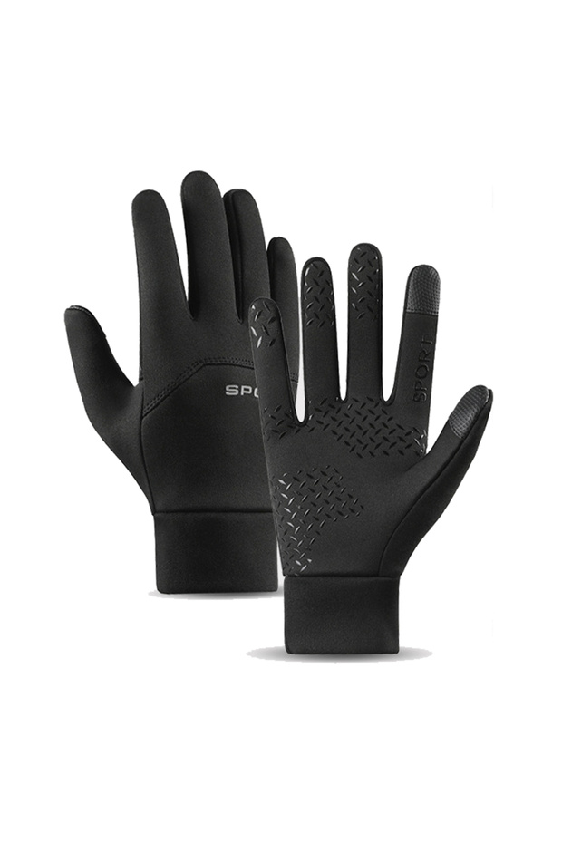 L Black GTUBIKE Autumn and Winter Touchscreen Men's and Women's Warm Gloves Plush Outdoor Sports Win