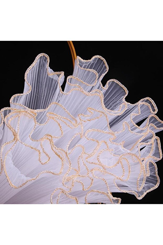Golden edge White 28cmx4yard Flower Wrapping Paper Pearl Wave Yarn Flower Packaging Lace Mesh Floris