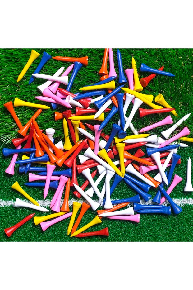 42MM High Quality Wooden Golf Ball Seat, Golf Accessories Mixed Color 100Pcs, Random Color