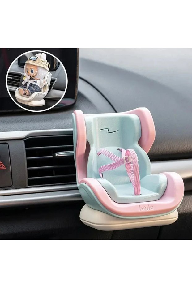 Macaroon New For Labubu Car Doll Safety Seat Cartoon Chair Model Kawaii Doll Seat Outlet Decor Car I