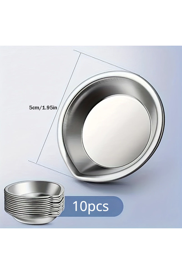 10pcs 10-Pack Stainless Steel Mixing Palettes Multi-Purpose Metal Trays for Pigment Cosmetics Nail A