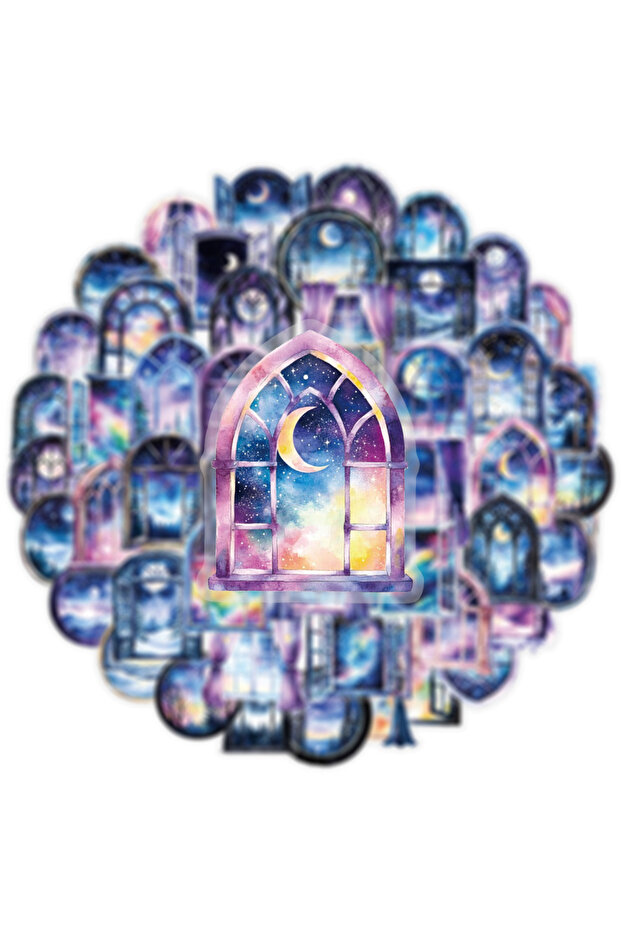 50pcs 50PCS Transparent PET Dream Window Flower Stickers Phone Water Bottles Notebook Stationery Tab