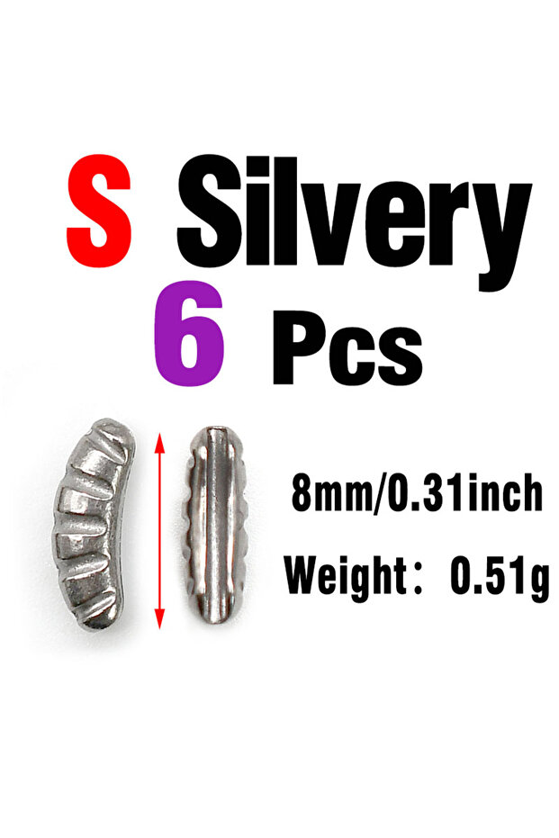 Sliver S MNFT 6Pcs Fly Fishing Hends Heavy Tungsten Body Jig Back Beads Ribbed Scud/Shrimp/Nymph Bod