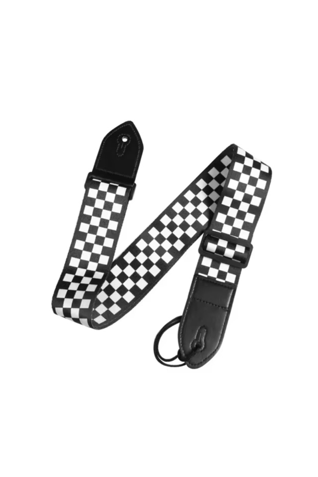 Black and white Fashion Retro Ethnic Style Guitar Strap Adjustable Leather Strap for Folk Guitar Ele