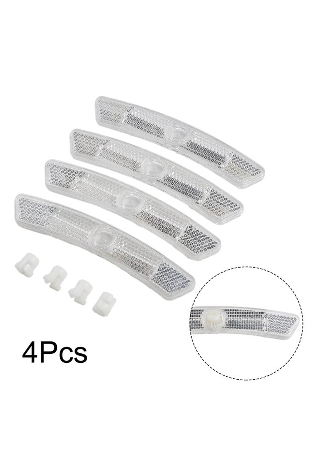 white 4pcs Bike Spoke Reflector 25*20mm Steel Fixed Rain Sun Protection Bicycle Parts For Mountain B