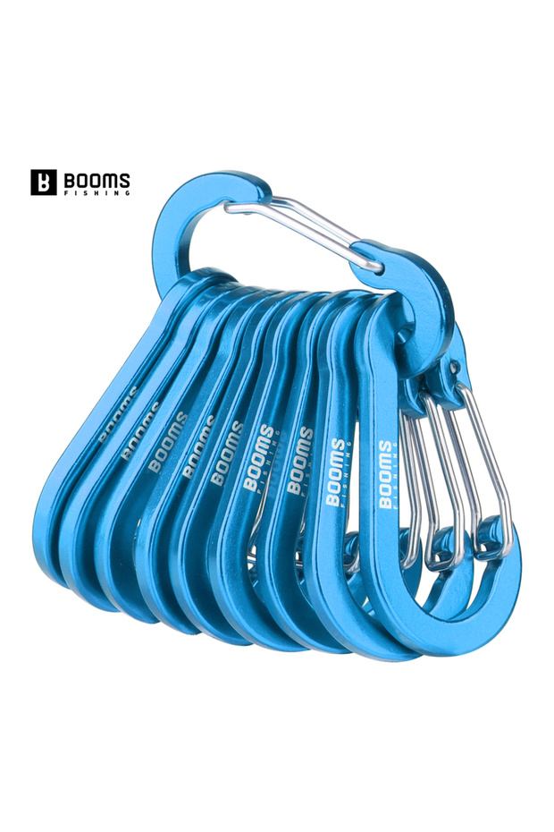 Blue 10pcs Booms Fishing CC1-10pcs Multi-Use Small Clips Keychain Caribeaner Clip 2 inch Aluminum D
