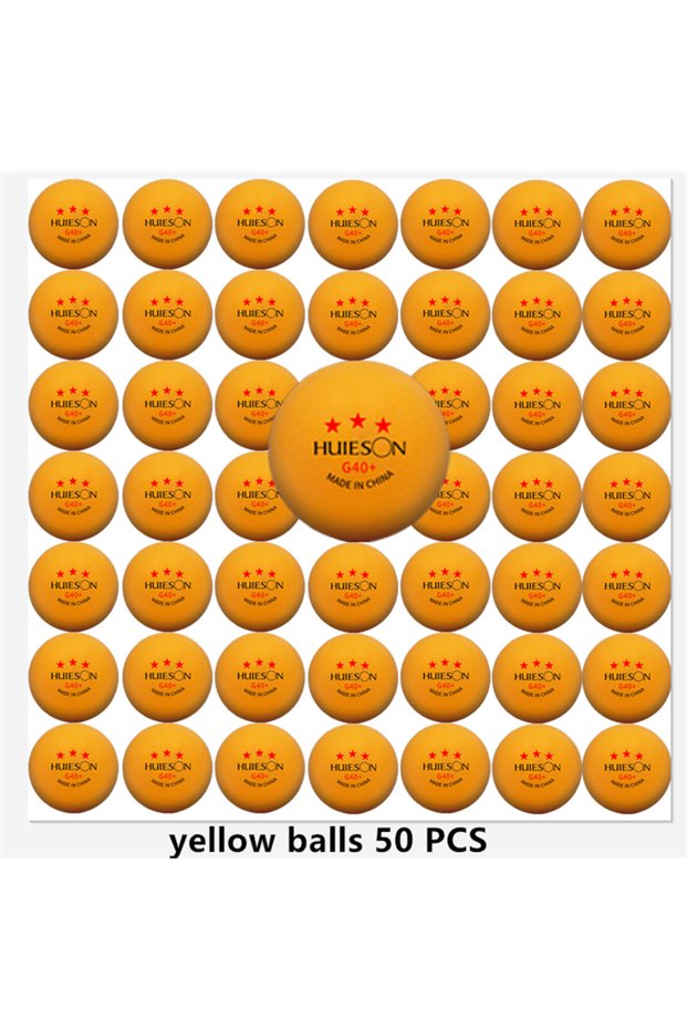 50 yellow balls Huieson 3 Star Ping Pong Balls 50~100 PCS ABS 40+ New Material Table Tennis Balls Pi