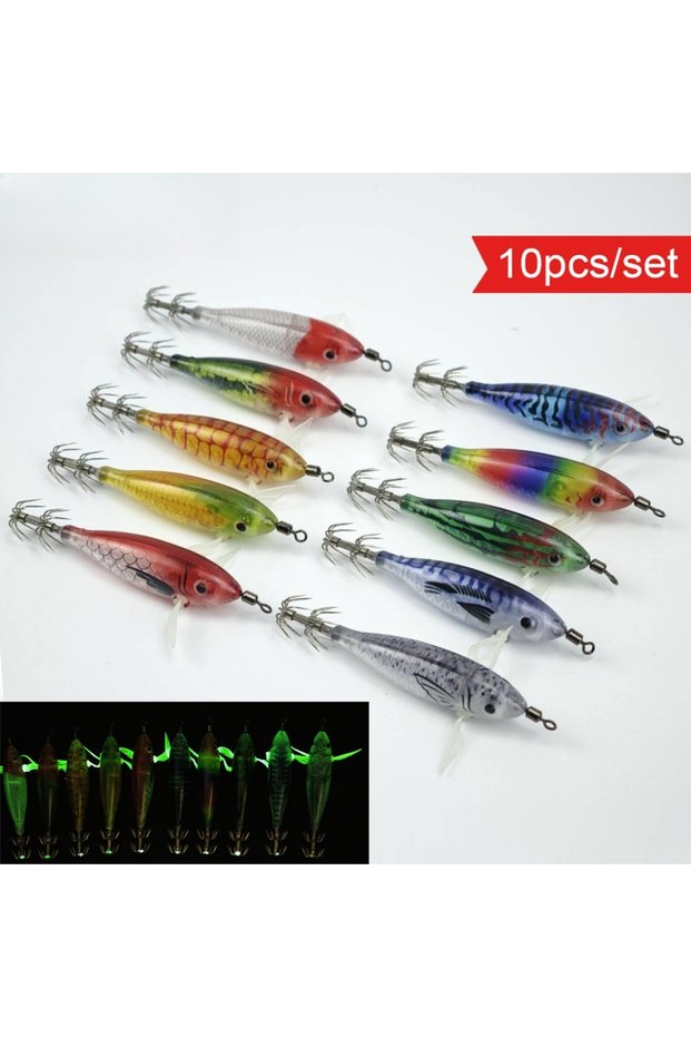 10pcs-set-new 10pcs/set 8cm Glow Horizontal Squid Jig Lure Squid Jig Fishing Lure Saltwater Shrimp C