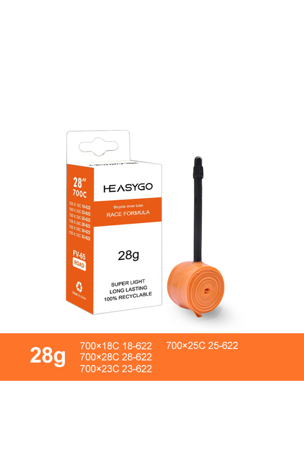 Presta Valve 65mm Orange 1PCS Ultralight Bike Inner Tube 700C 18 23 25 28 Road Bicycle TPU Tire 65mm