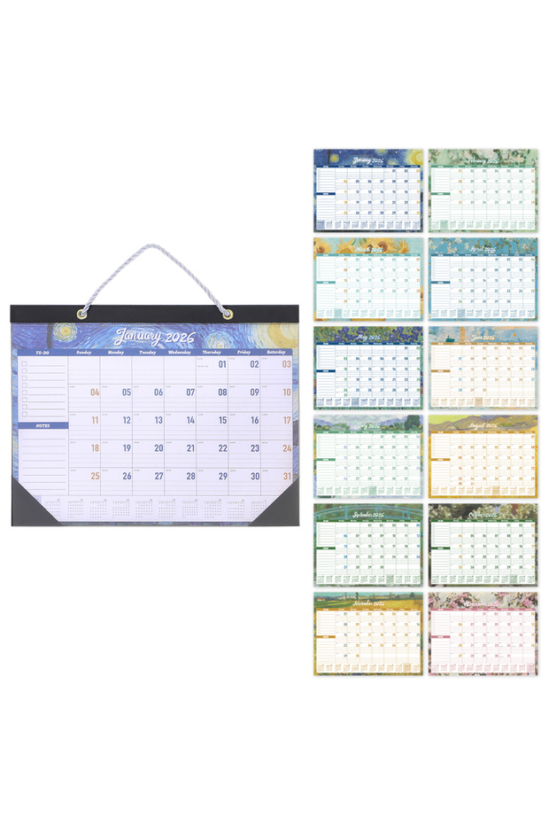 Flower Calendar 2026 Wall Calendar From Jan. 2026 - Dec. 2026 Monthly Painting Calendar Schedule Pla