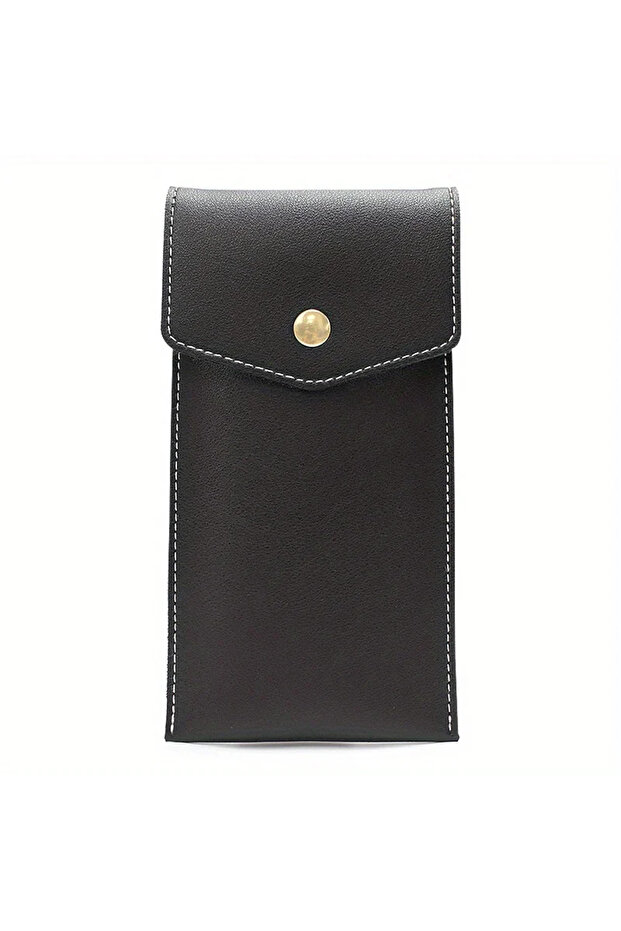 black PU Leather Pencil Case Storage Bag Student Glasses Portable Stationery Bag Large-capacity Busi