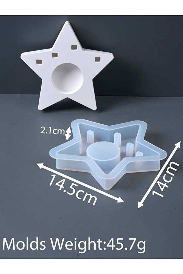 02 Christmas Decor Star Candle Holder Silicone Mold DIY Christmas Tree Angel Elk Santa Claus Candles
