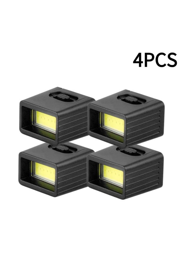 4 مصابيح يدوية صغيرة تعمل ببطارية 9 فولت، مزودة بإضاءة LED، وبطارية 6F22، وبطارية COB، وإضاءة خارجية، وإضاءة عمل.