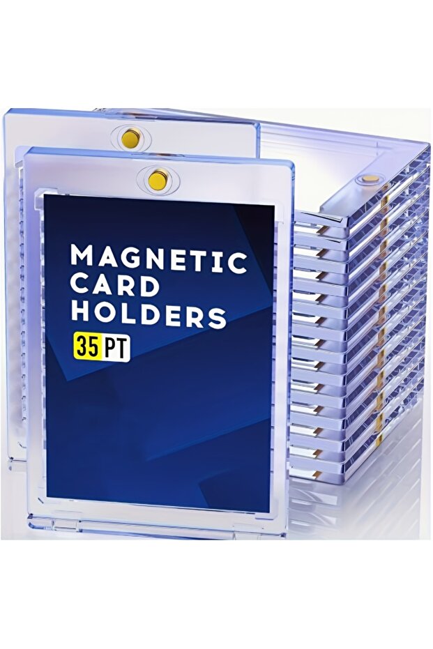 Clear 10 Pieces of 35Pt Clear Magnetic Card Storage Boxes, Hard Plastic Storage Boxes, Uv-Resistant