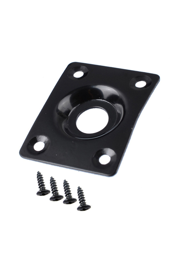 Silver Chrome Jack Plate Compatible with Les Paul LP Tele Style Electric Guitar Bass Curved Recessed