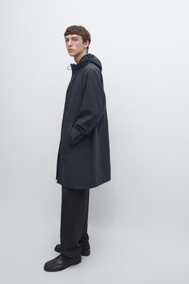 Kapüşonlu uzun parka - 4