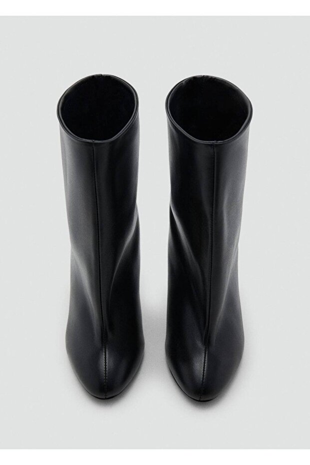 Geniş konçlu deri topuklu bot - 3