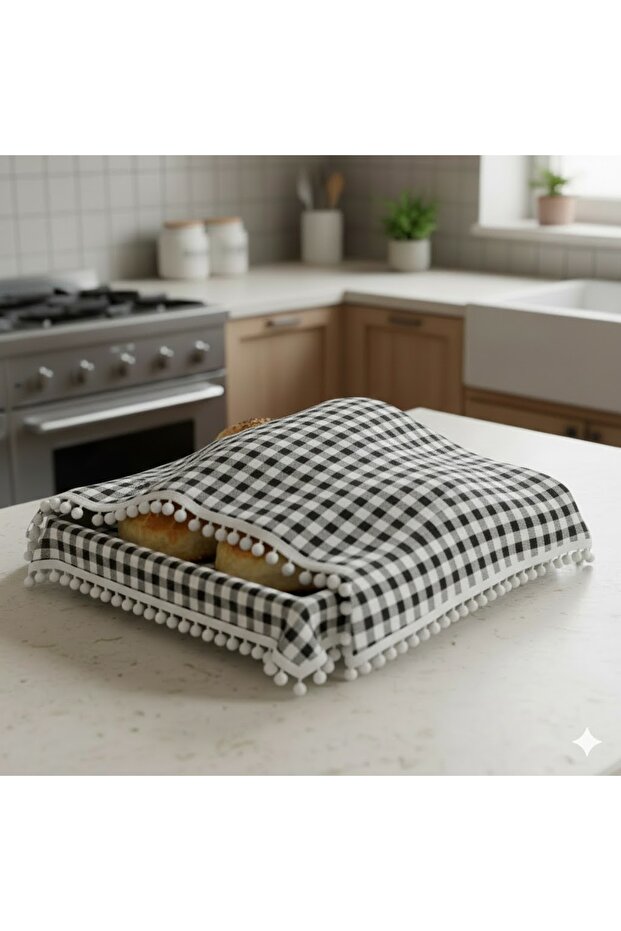 Oven Tray Cover Black Gingham 2 Pieces 40*50 cm Kitchen Tray Cover