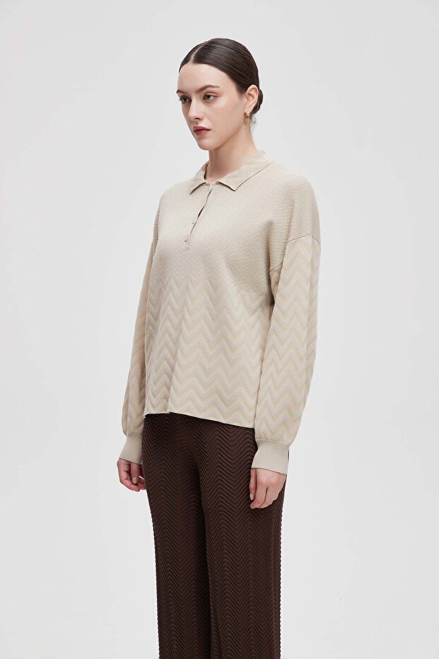 بلوزة شتوية طويلة وقصيرة سادة - 4