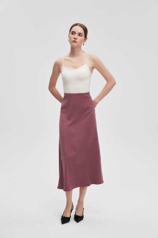 plain midi skirt