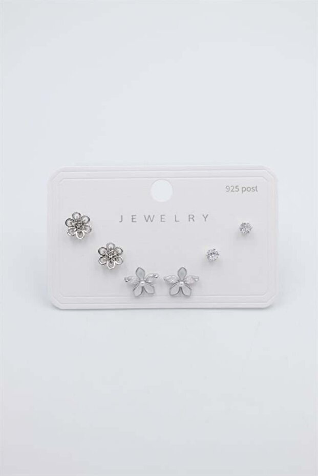 Multiple Set Earrings - Silver - 1