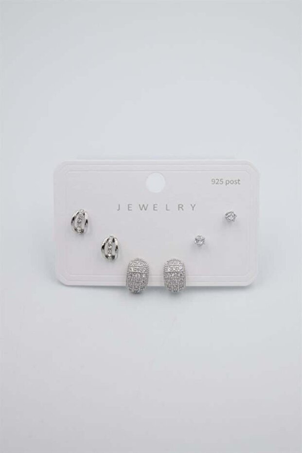 Multiple Set Earrings - Silver - 1