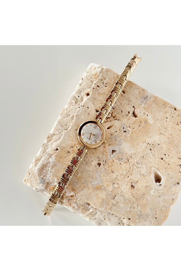 ساعة إسلي الذهبية باللون الأبيض - 2