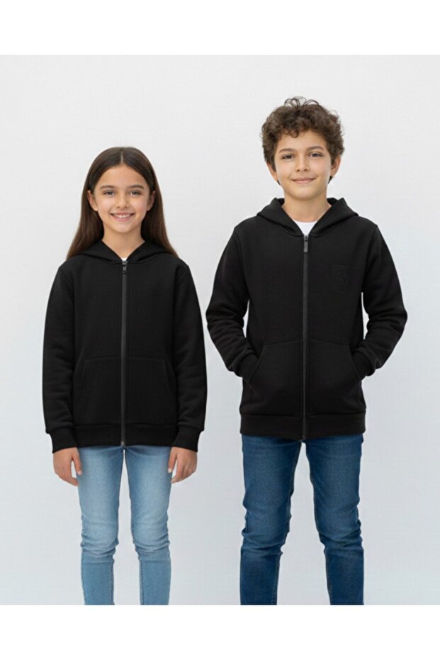 Girls' and Boys' 2 Thread, Zipper, K Hooded m Transitional Sweatsuit Top, Cardigan, Jacket