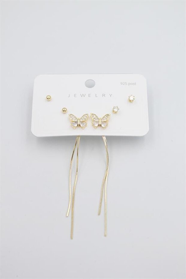 Multiple Set Earrings - Gold - 2