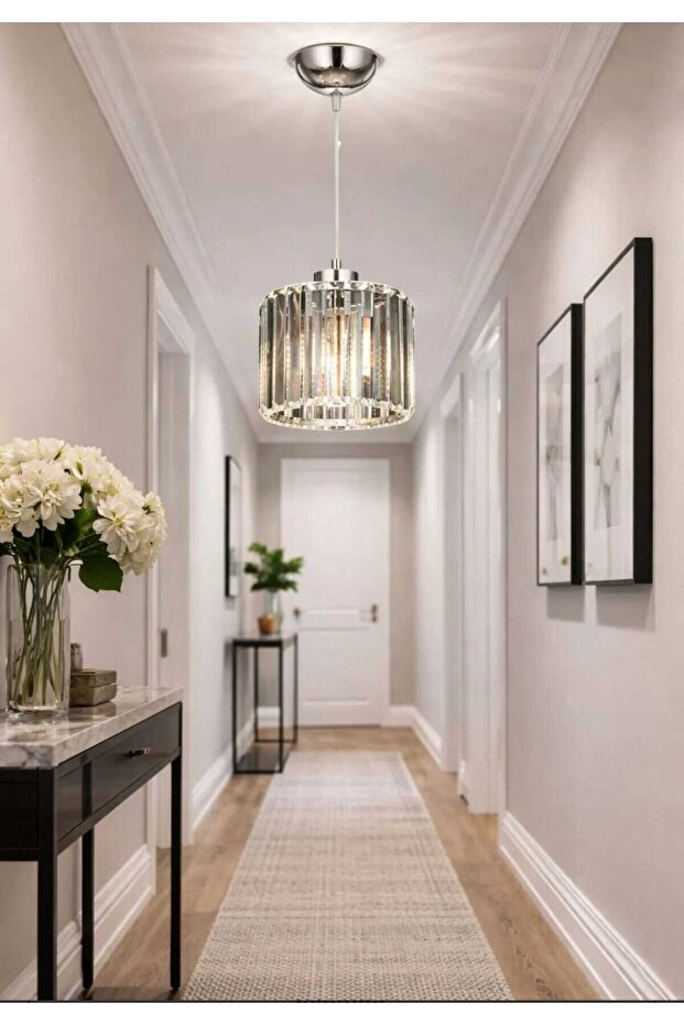 Modern kristal tekli avize hol mutfak - 1