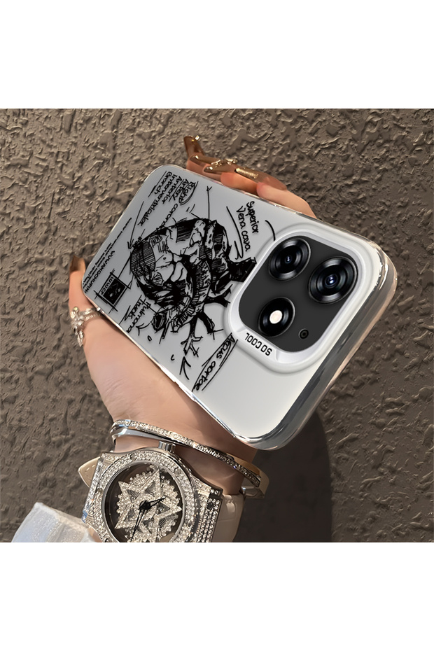 حافظة Tecno Spark 10 Pro متوافقة مع الحافة السيليكونية الصلبة والمضادة للسقوط بنمط إبداعي - 3