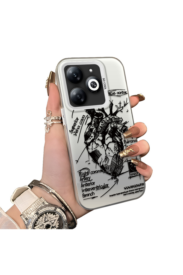 حافظة تكنو سبارك 20 متوافقة مع الحافة السيليكونية الصلبة والمضادة للسقوط بنمط إبداعي - 1