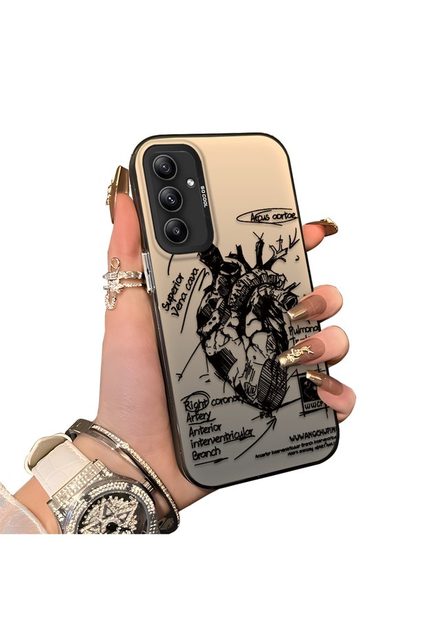 Samsung Galaxy A34 5g Compatible Silicone Edge Hard Back Anti-Fall Case Creative Patterned