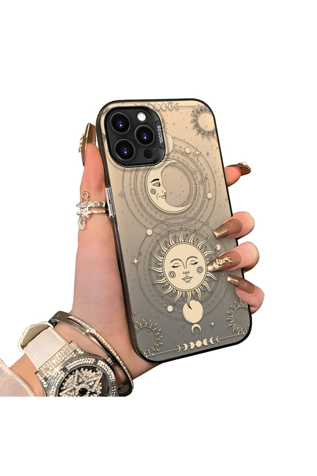 حافظة مضادة للسقوط متوافقة مع هاتف iPhone 16 Pro مصنوعة من السيليكون الصلب وذات نمط القمر - 1