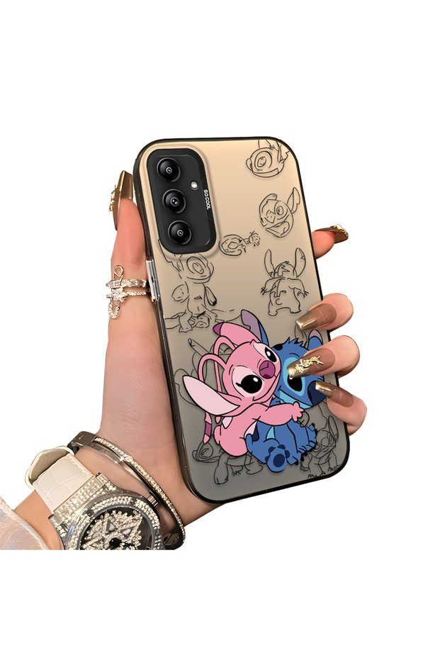 Samsung Galaxy A14 4g Compatible Silicone Edge Hard Back Anti-Fall Stitch Patterned Case