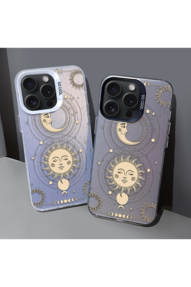 حافظة مضادة للسقوط من السيليكون المتوافقة مع هاتف iPhone 16e ذات حافة صلبة ونمط القمر - 8